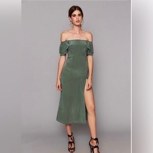 Stone Cold Fox Off the Shoulder Midi Dress